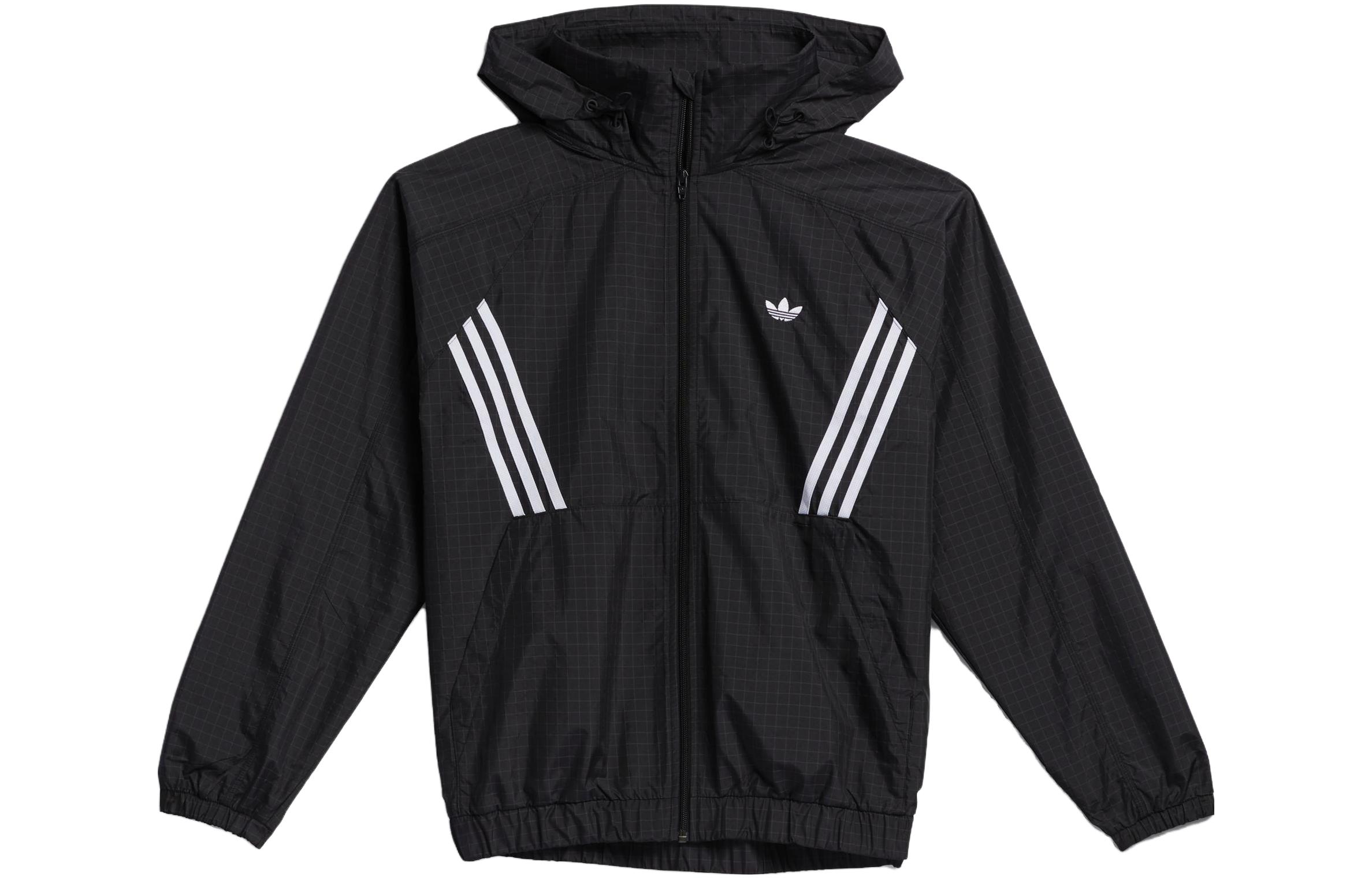 adidas PRIMEBLUE Black Striped Logo Print Casual Jacket GL9906