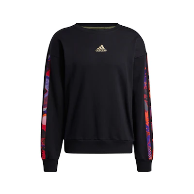 adidas Printed Basketball Striped Hoodie Black GU9538