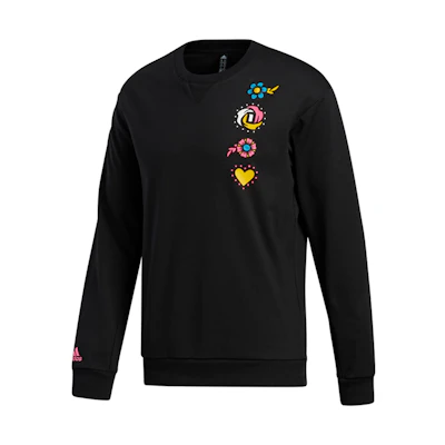 adidas Printed Crewneck Pullover Sweatshirt Black GP6260