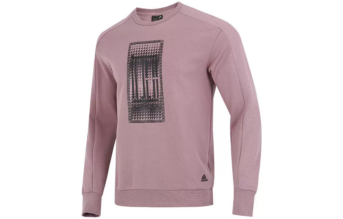 adidas Printed Crewneck Pullover Sweatshirt Pink HN8971