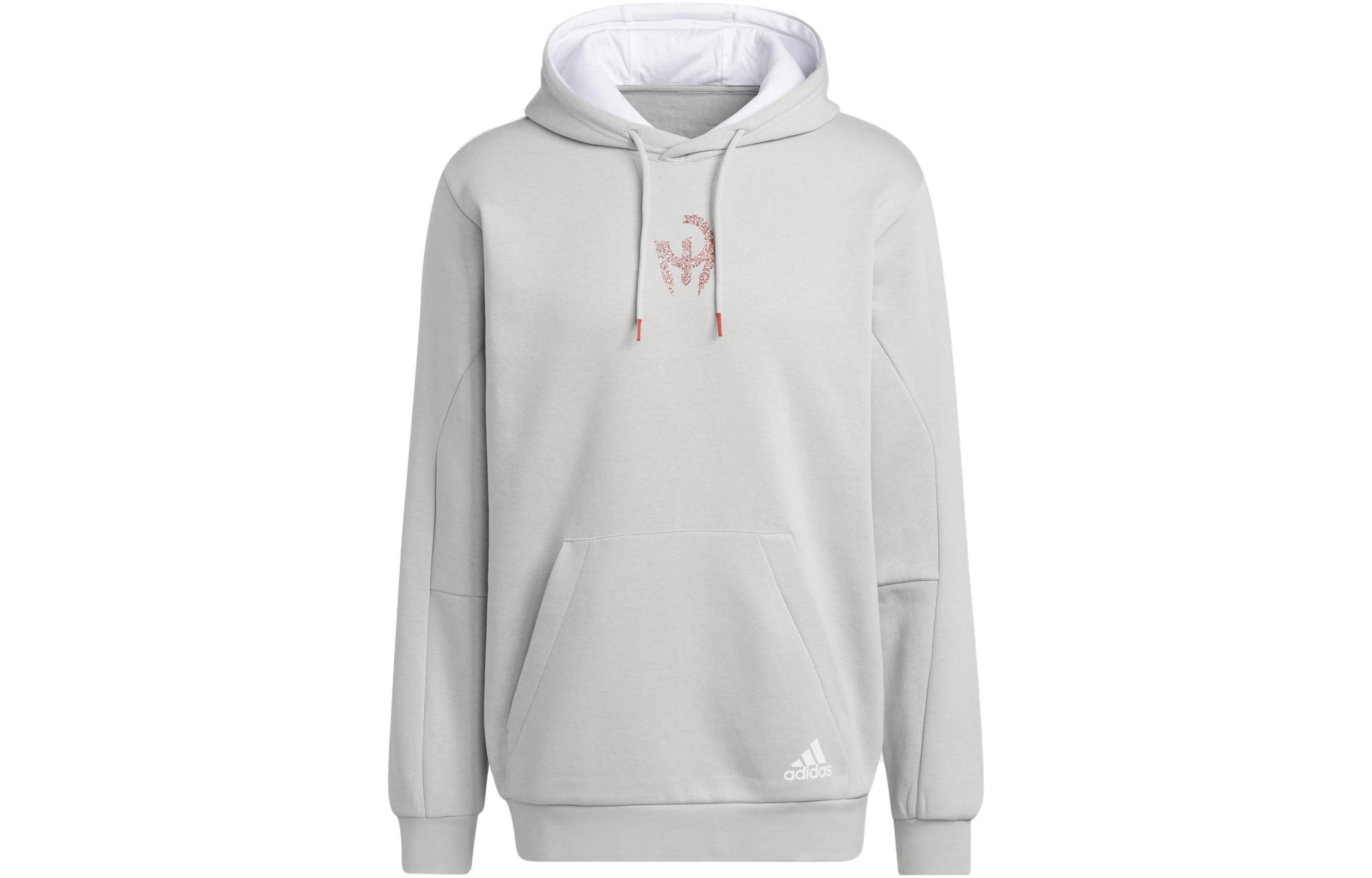 adidas Printed Hoodie Light Grey Long Sleeve Pullover HT5341