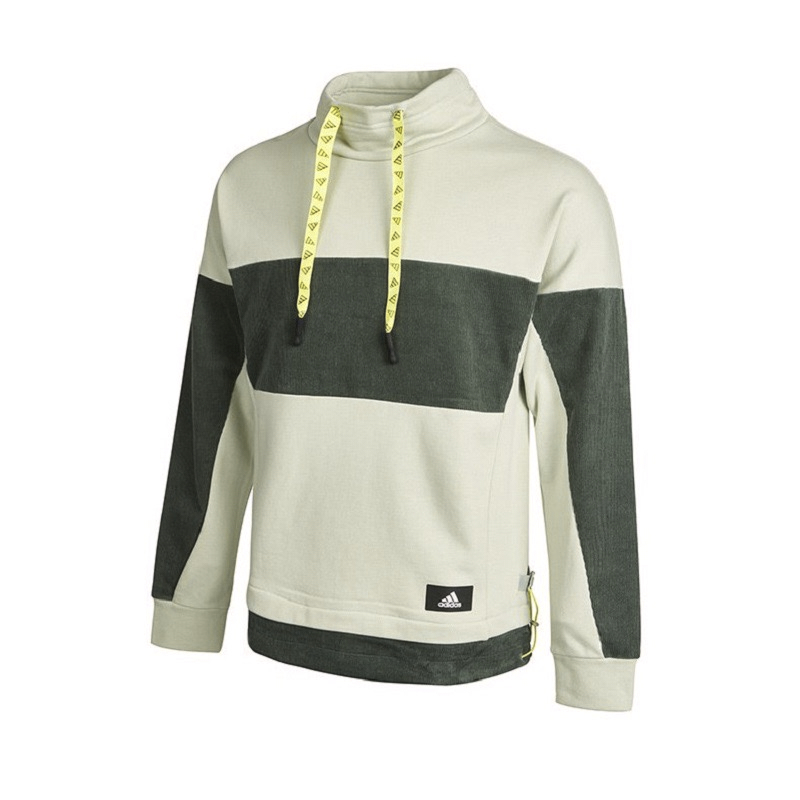 adidas Printed Logo Colorblock Pullover Hoodie Green Long Sleeve GP1815