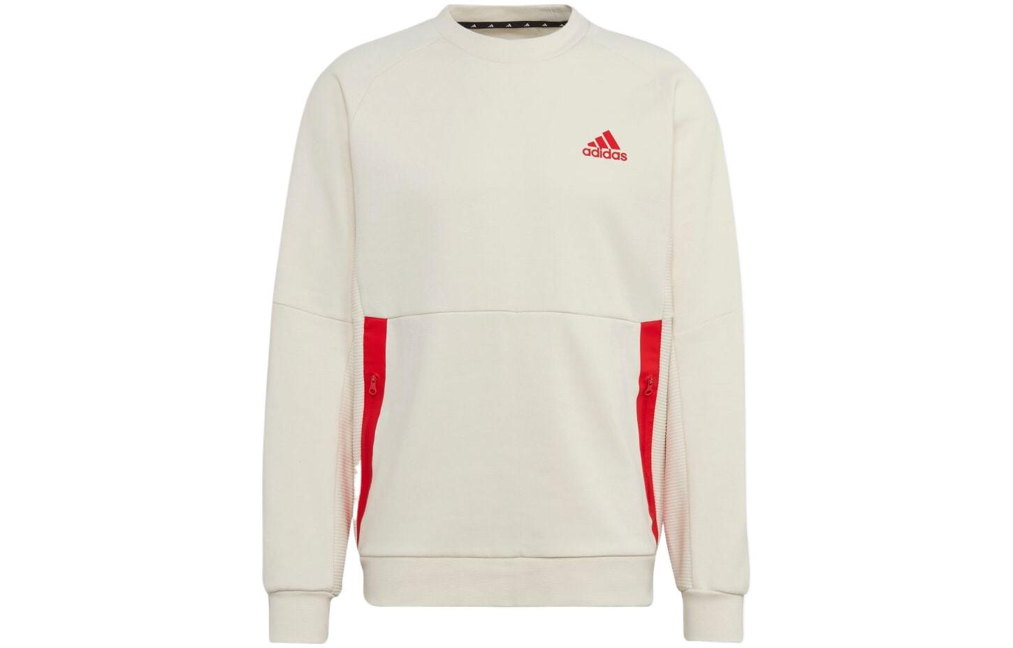 adidas Printed Logo Crewneck Sweatshirt Long Sleeve - Miracle White HN0411