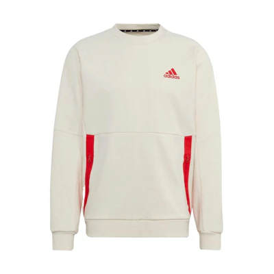 adidas Printed Logo Crewneck Sweatshirt Long Sleeve - Miracle White HN0411