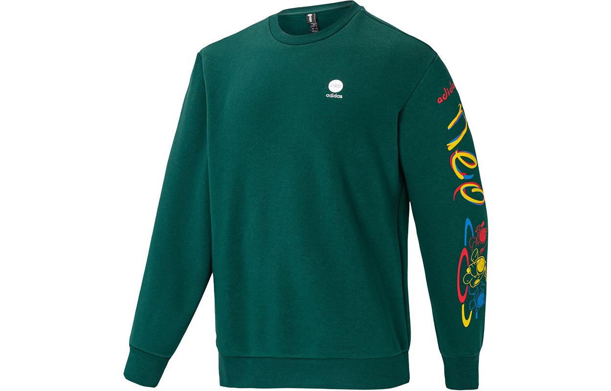 adidas Printed Logo Crewneck Sweatshirt Unisex Green IB8892