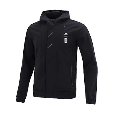 adidas Printed Logo Hoodie Jacket - Black HE5116