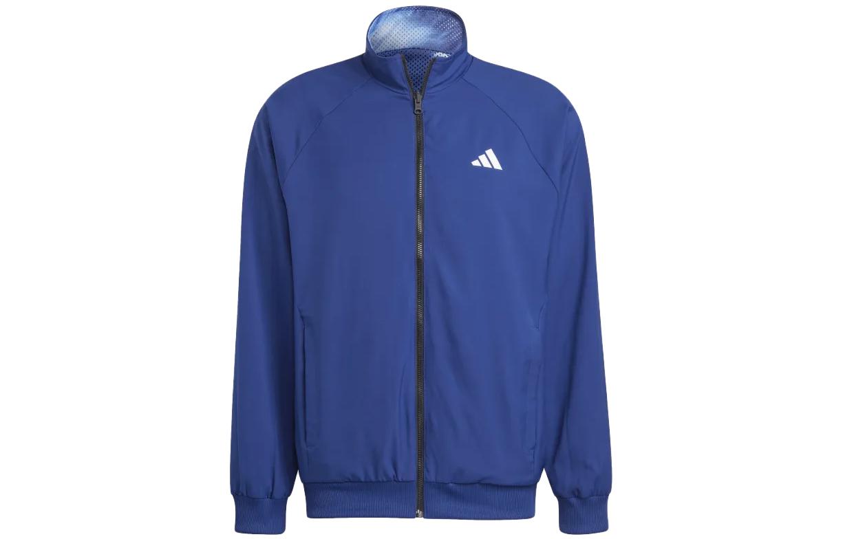adidas Printed Logo Stretch Woven Reversible Jacket - Blue HT7210