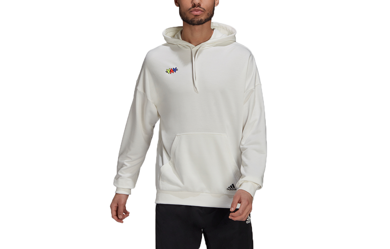 adidas Printed Loose-Fit Hoodie White H61132