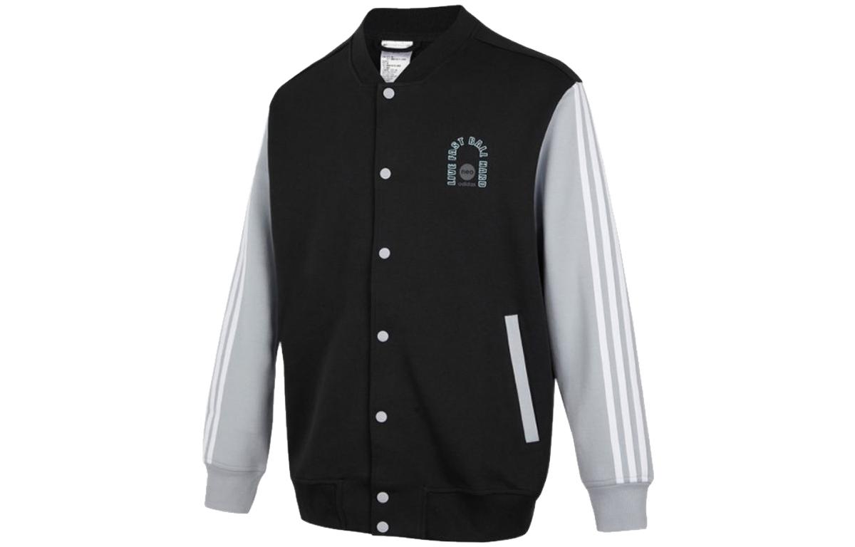 adidas Printed Single-Breasted Long-Sleeve Bomber Jacket Men’s Black HM1988