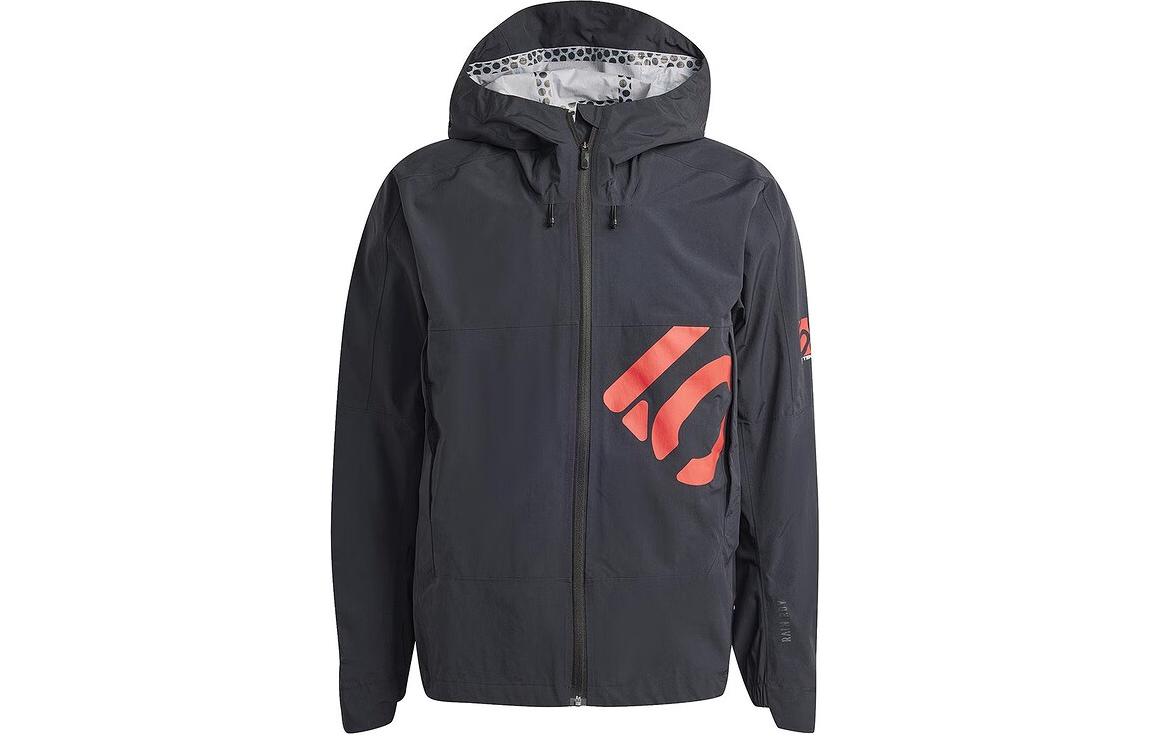 adidas Printed Zip-Up Hoodie Jacket Black Long Sleeve Casual IP1437