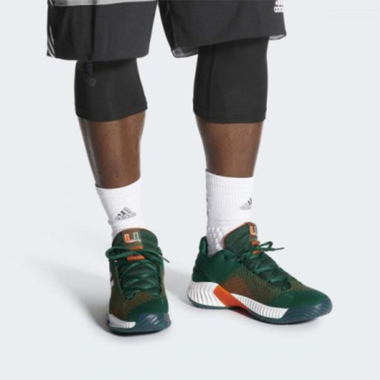 Sizing adidas Pro Bounce 2018 Low ''Miami Hurricanes'' Herren Sneaker B41867