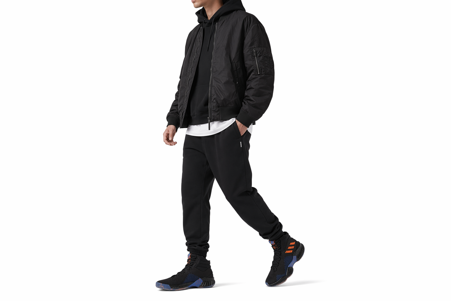 Order adidas Pro Bounce 2018 防滑耐磨 中筒 實戰籃球鞋 男款 黑橙藍
