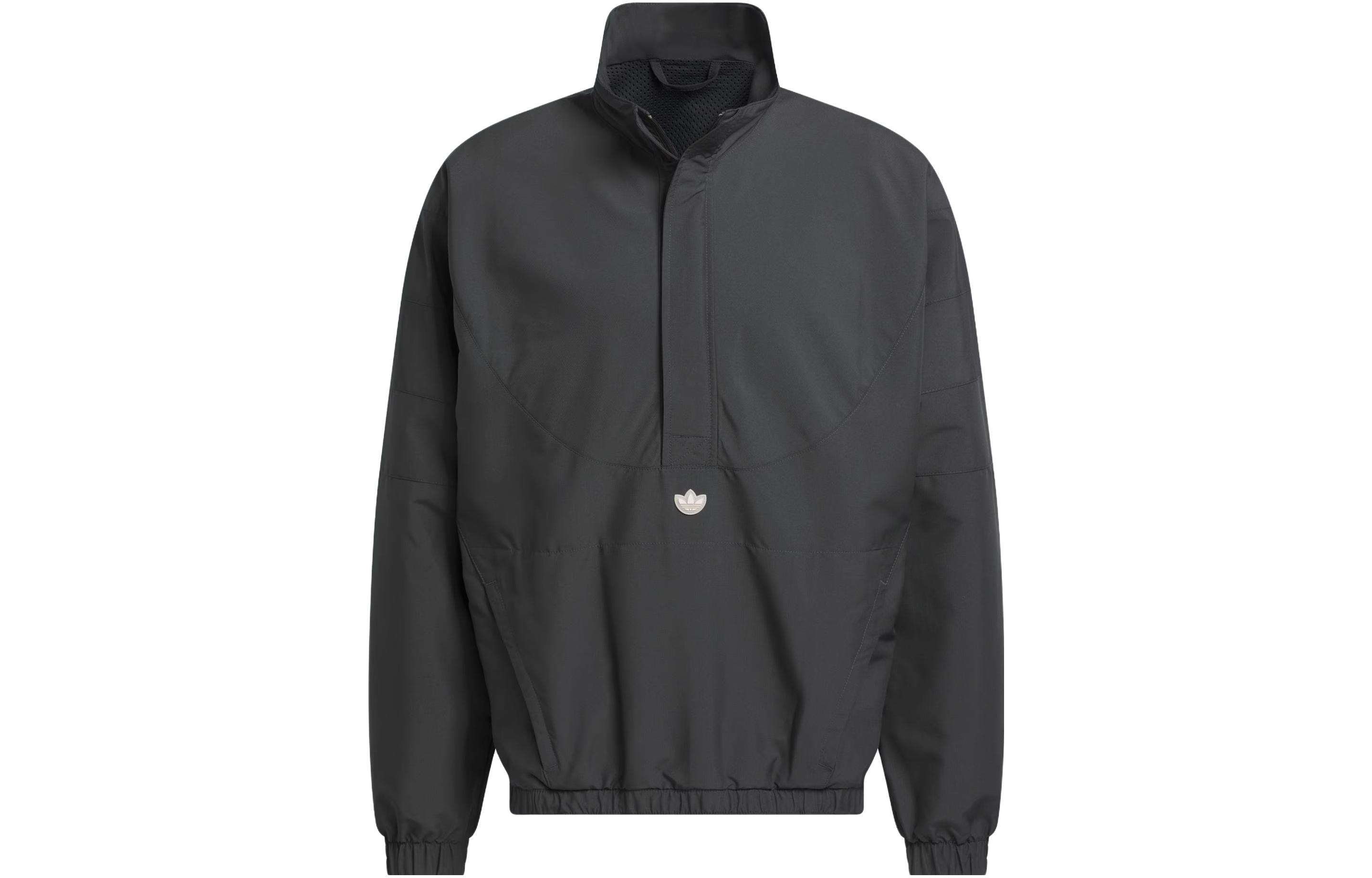 adidas Puffer Po Basketball Jacket Black Pullover with Logo Design IK3562
