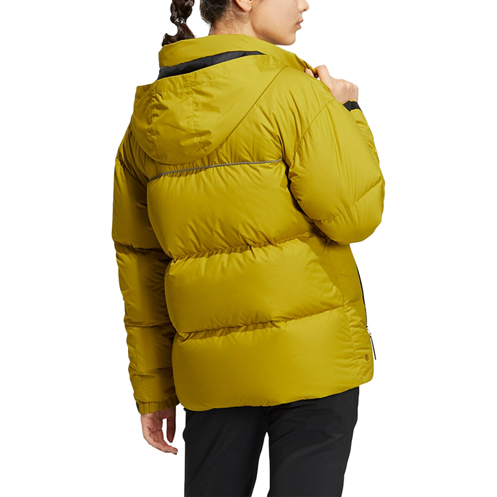 adidas Puffy Baffle Goose Down Jacket Yellow Unisex Comfortable Zip-Up Coath HN2012 圖 5