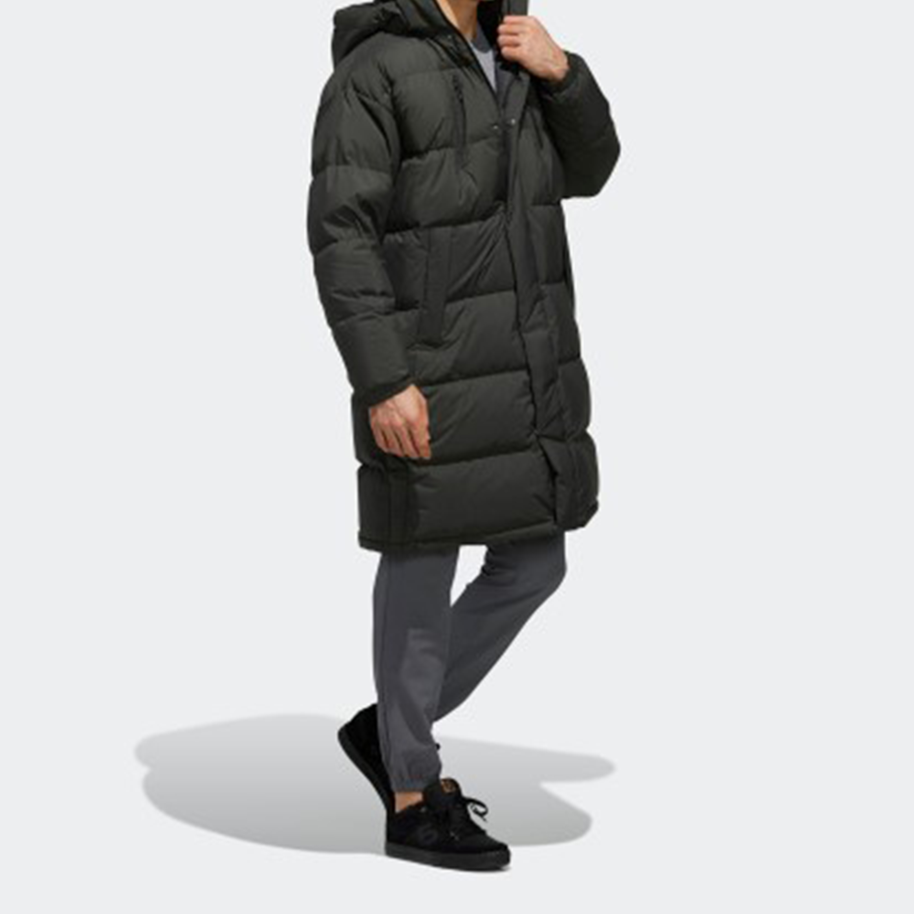 Purchase adidas Puffy Long Down Jacket Earth Brown Winter Hooded Coat EH4007