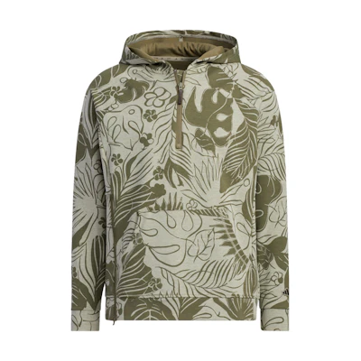 adidas Pullover Hoodie Deep Green with Floral Plant Design HS4511