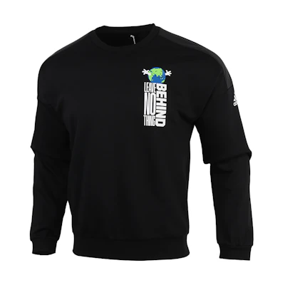adidas Pullover Sweatshirt Black with Letter Print and Fleece GF0032