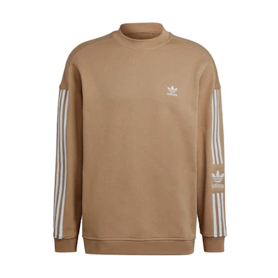 adidas Pullover Sweatshirt with Side Stripes in Light Khaki H41316
