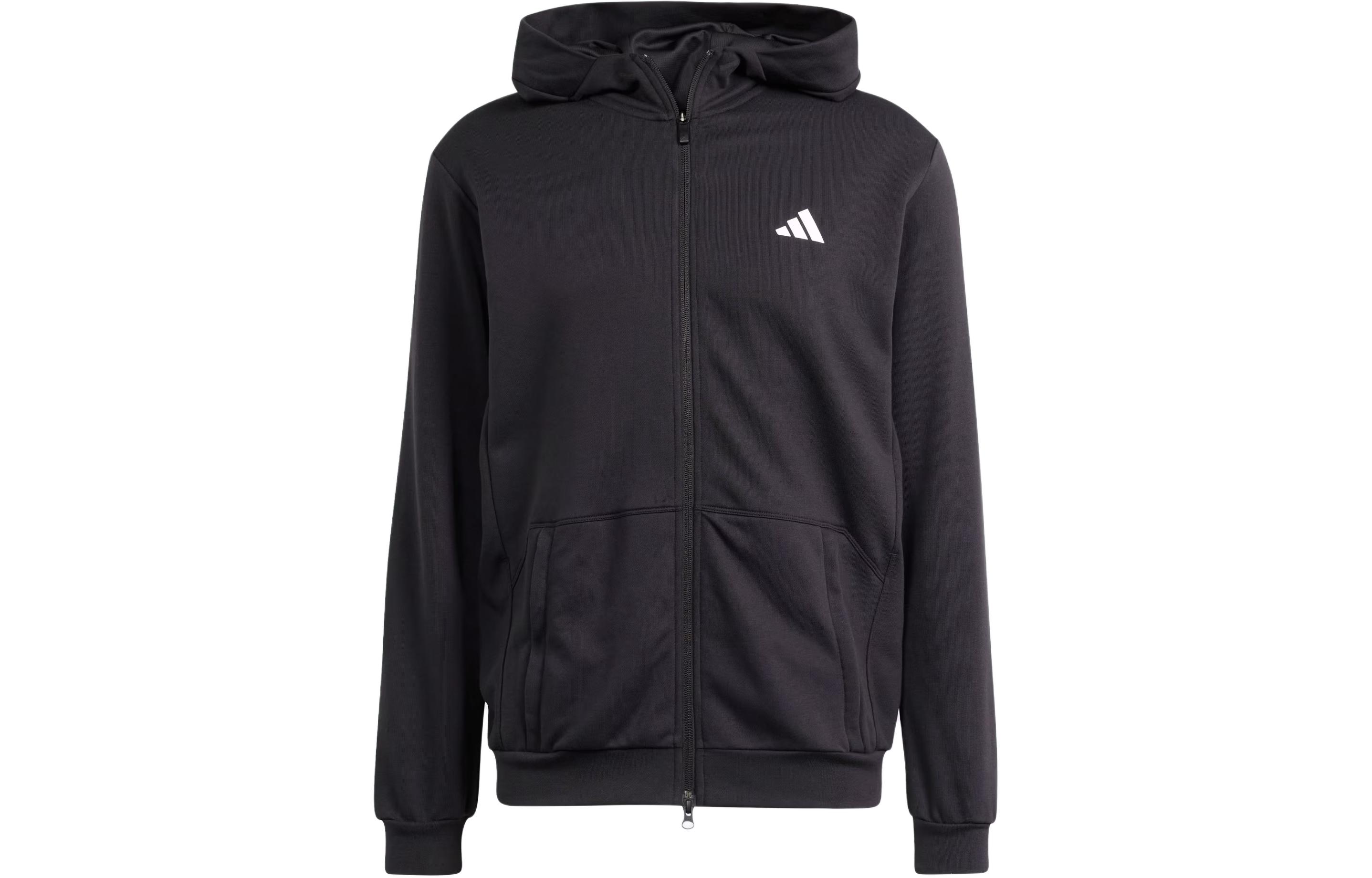 adidas Pump Workout Logo Hoodie Jacket Black IT4308