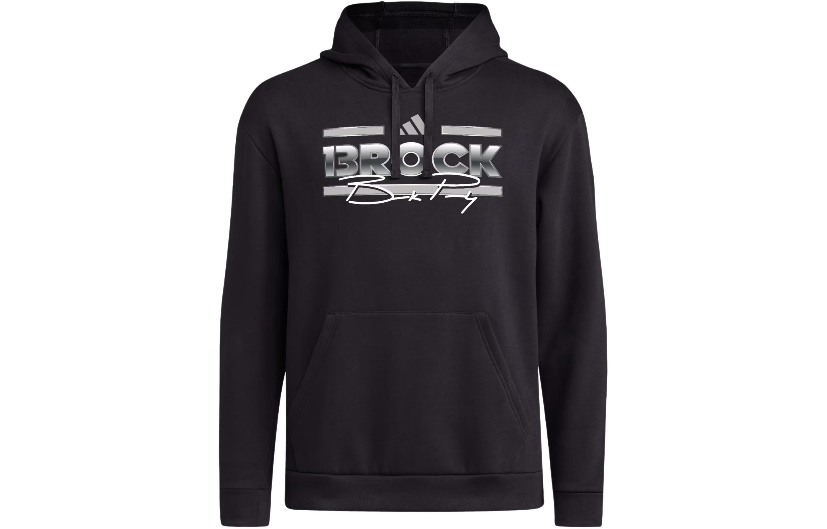 adidas Purdy Graphic Black Hoodie Football Long-Sleeve Letter Print JL8338