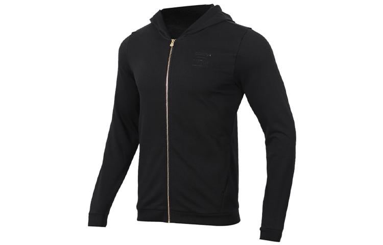 adidas Pure Color Casual Hooded Jacket Black EA0323