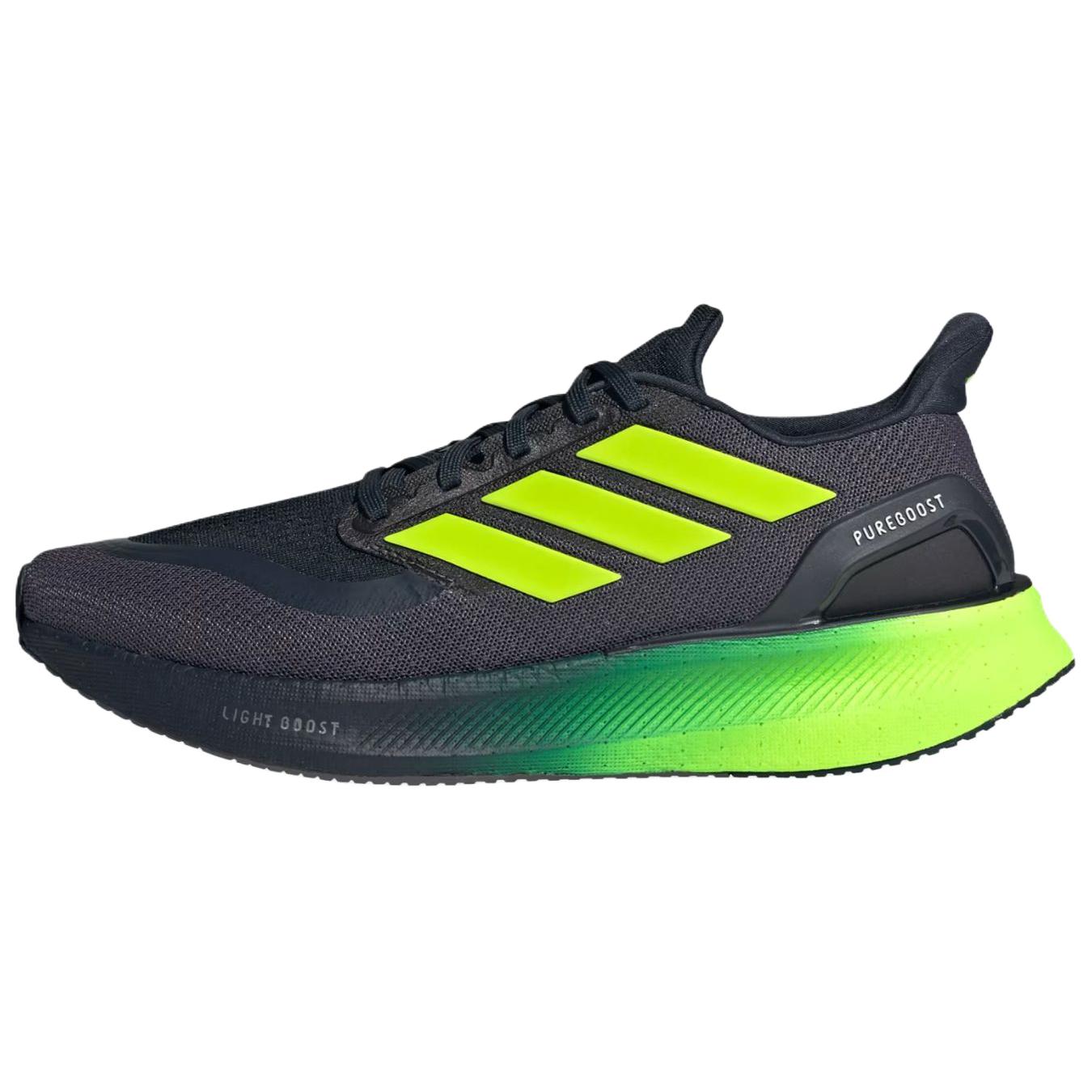 adidas PUREBOOST 5 Running Shoes Black Green - Soft, Non-Slip, Durable. JH6446