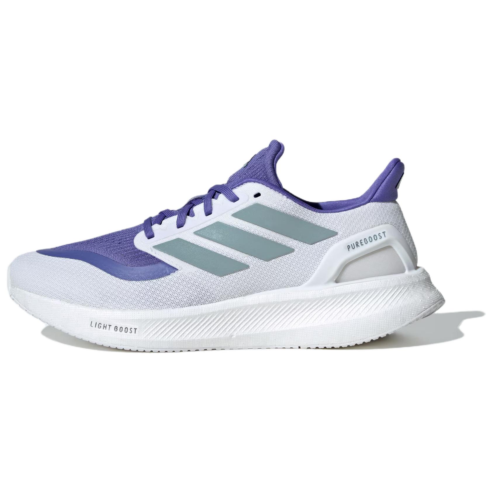 adidas PUREBOOST 5 White Blue Running Shoes - Lightweight, Cushioning BOOST. JH7262