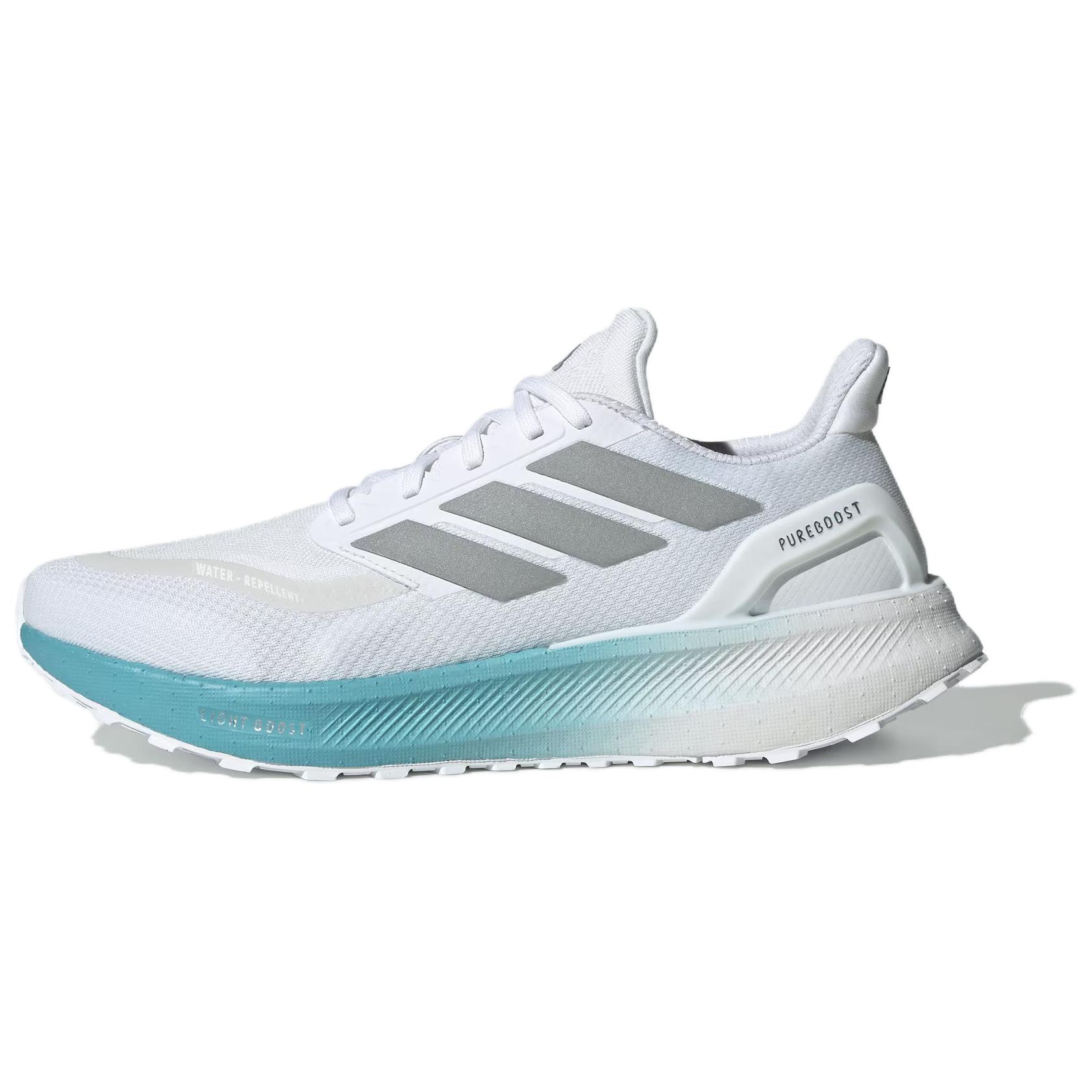 adidas PUREBOOST 5 White Comfort Stylish Knit Low-Top Running Shoes JR7674