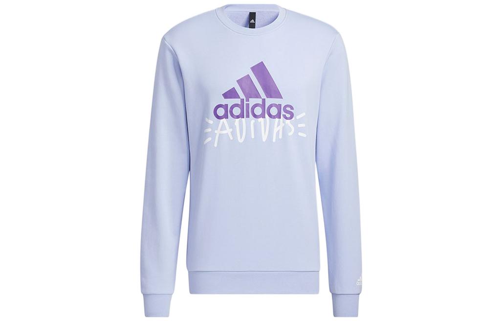 adidas Purple Crewneck Sweatshirt with Logo Print HM9384