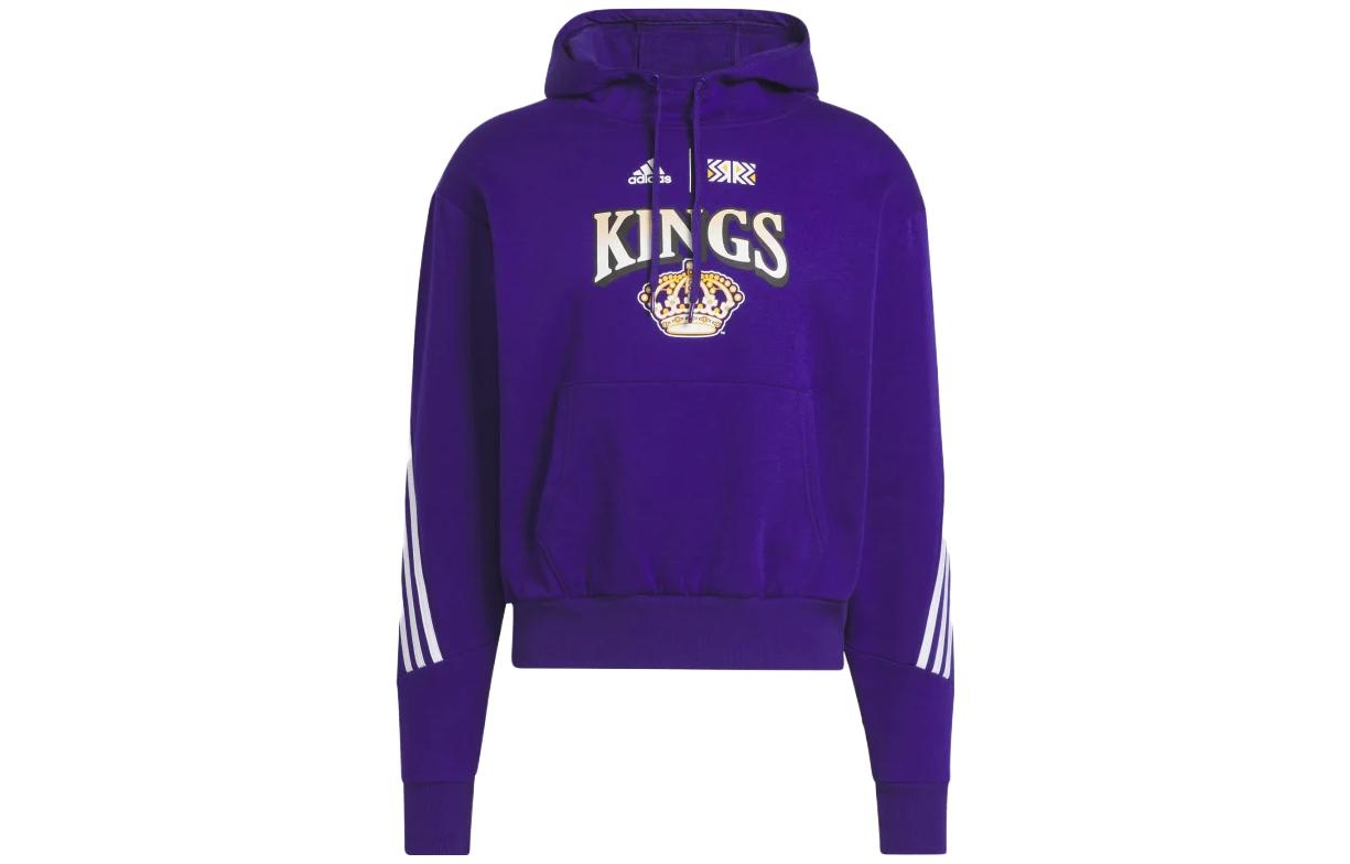 adidas Purple Hoodie with Logo Graphic Print HS0587