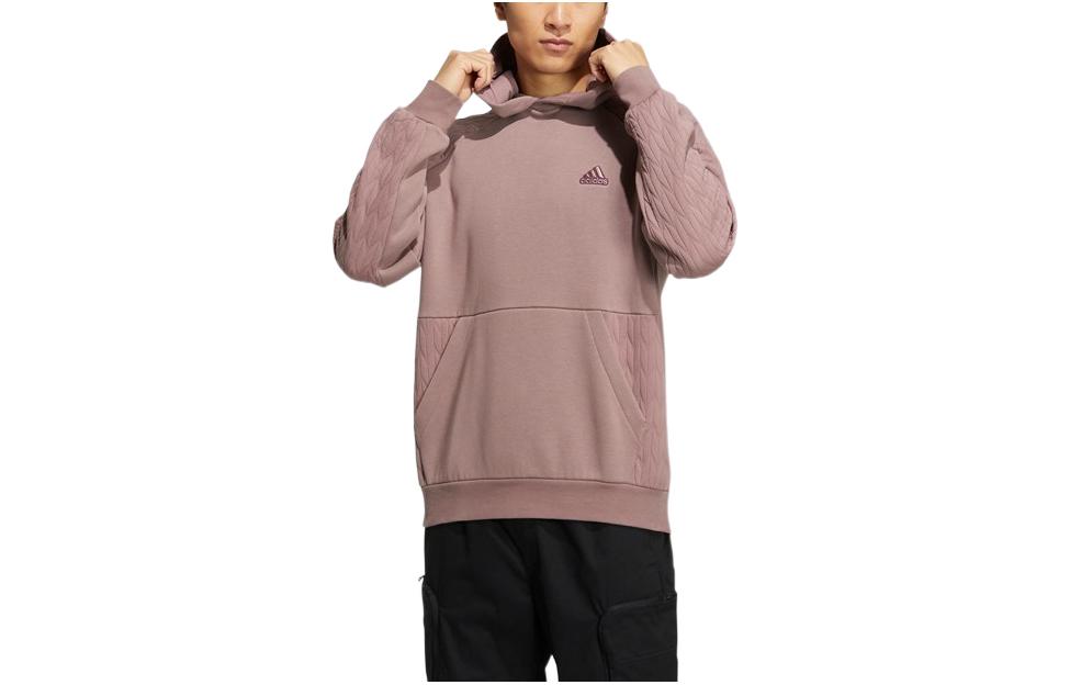 adidas Purple Hoodie with Solid Logo Print Design HN9000