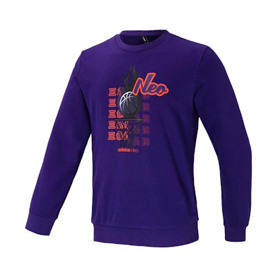 adidas Purple Knit Pullover Casual Sports Sweatshirt GS2614