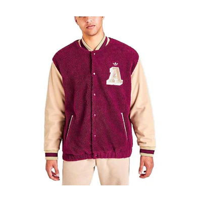 adidas Purple Letter Print Baseball Collar Jacket HY6037