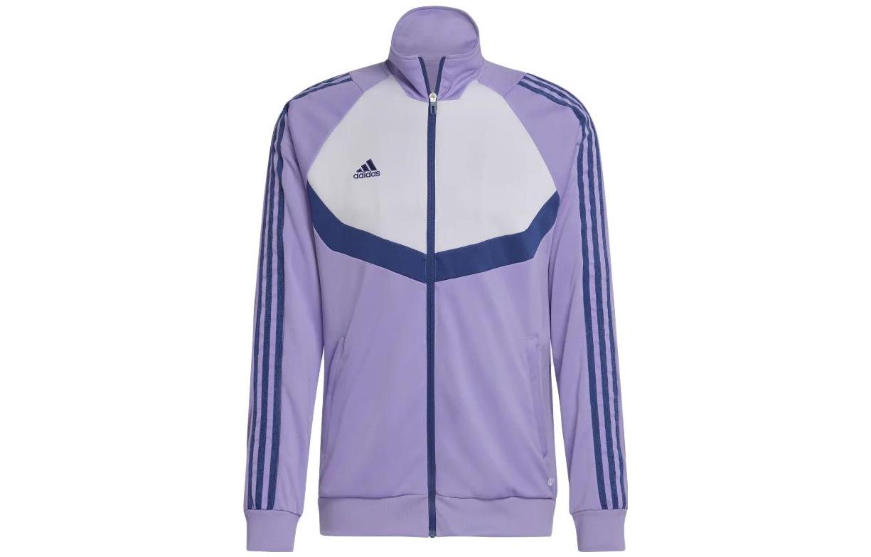adidas Purple Logo Zip-Up Striped Track Jacket HS1036
