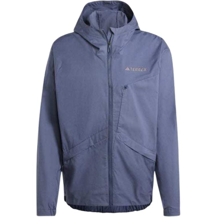 adidas Purple Solid Logo Embroidered Long-Sleeve Hoodie Jacket IM8242