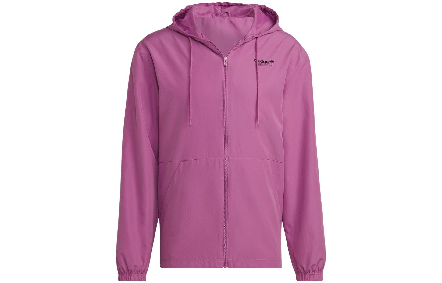 adidas Purple Zip-Up Hoodie with Logo Print HK5146