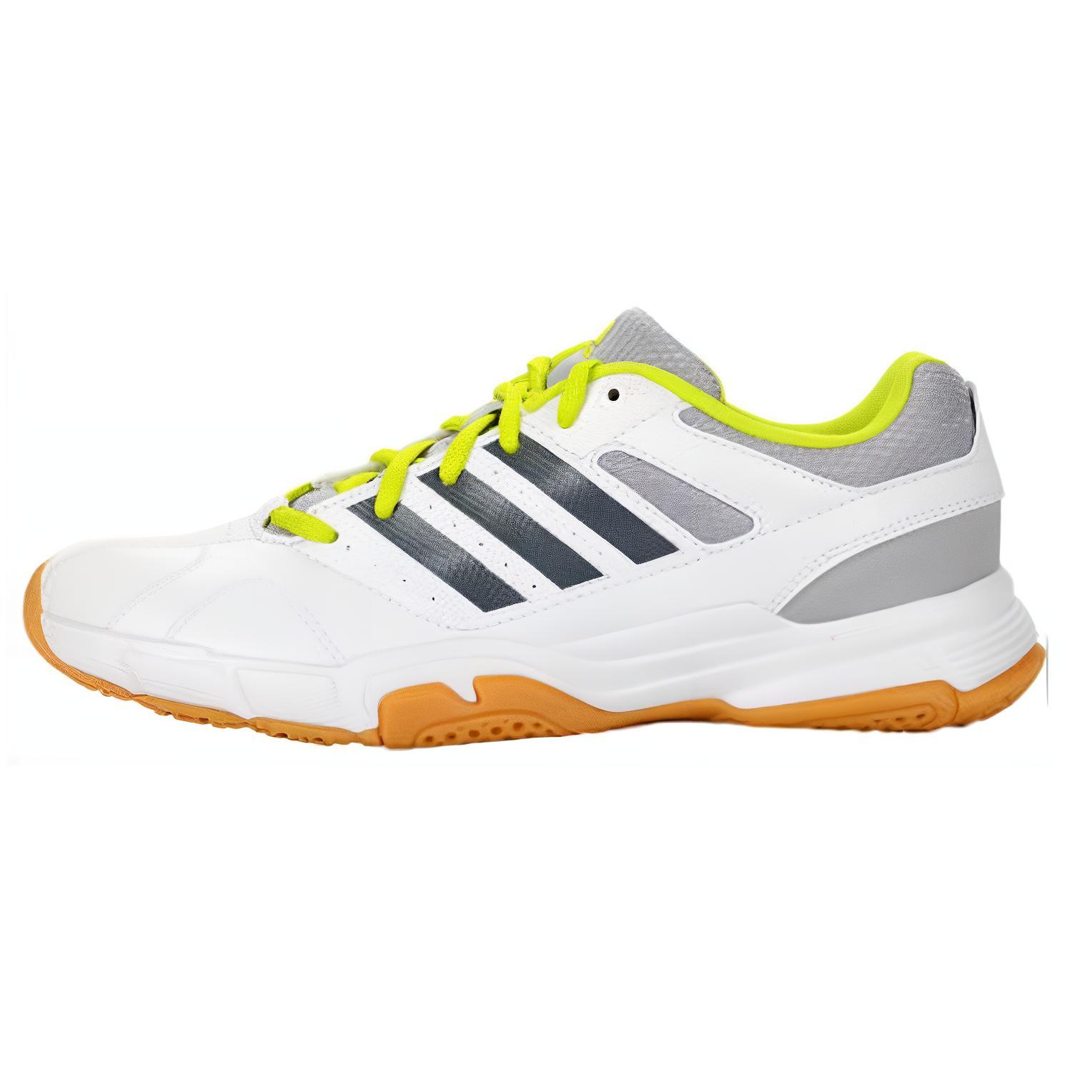 adidas Quickforce 3 White Green Badminton Shoes - Comfort & Durability. B26432