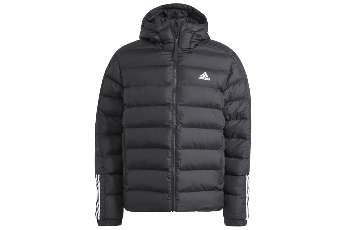 adidas Quilted Colorblock Zip-Up Hooded Jacket Japan Edition Black Mens GT1674-JAPAN
