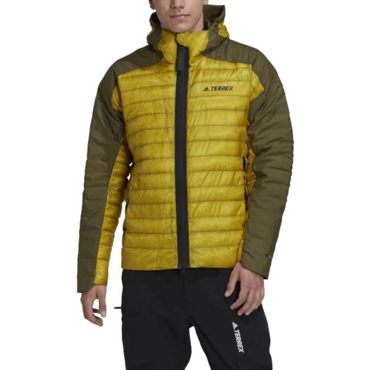 adidas Quilted Zip Hoodie Jacket with Logo Print in Pulse Olive HH9215 圖 3