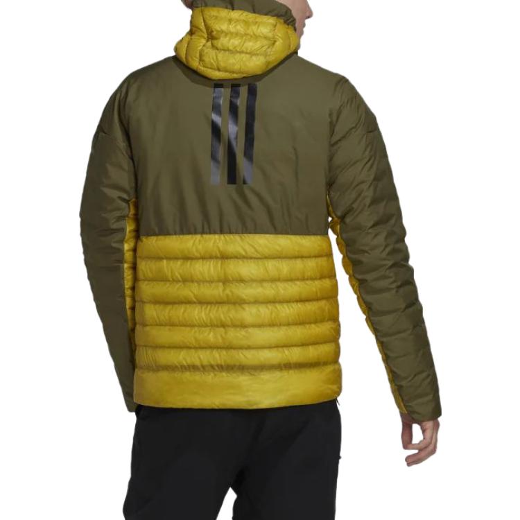 adidas Quilted Zip Hoodie Jacket with Logo Print in Pulse Olive HH9215 圖 4