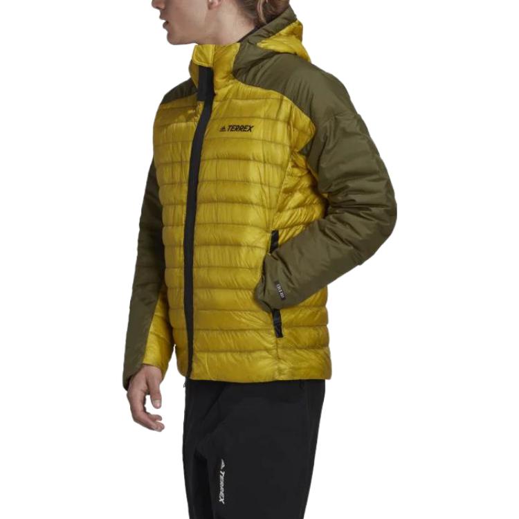 adidas Quilted Zip Hoodie Jacket with Logo Print in Pulse Olive HH9215 圖 5