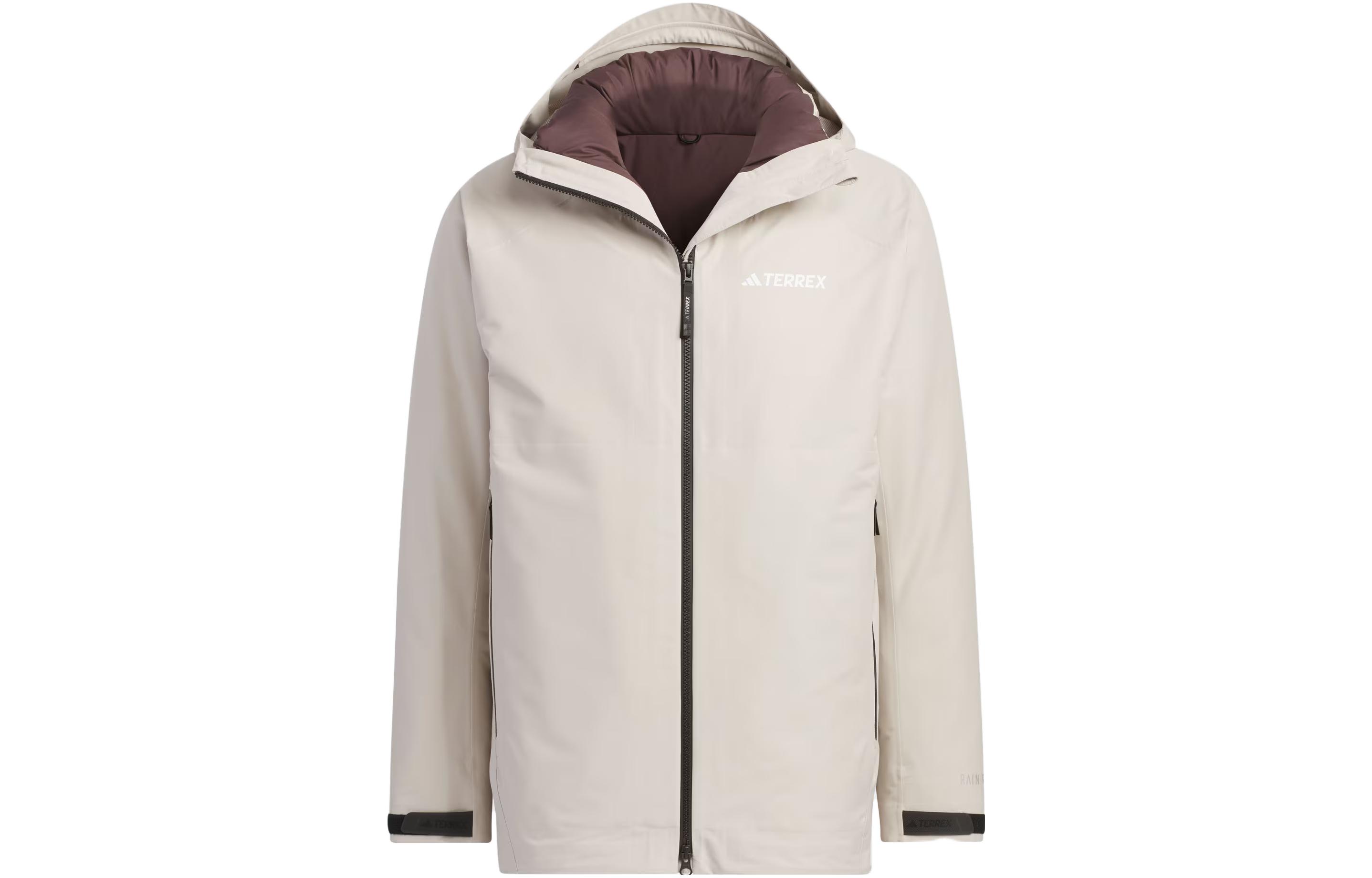 adidas RAIN RDY 3-In-1 Reversible Waterproof Windproof Outdoor Jacket Off-White IL8969