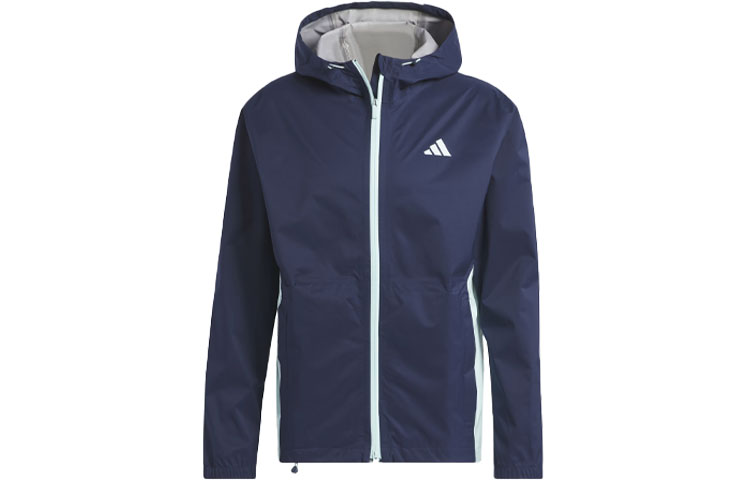 adidas RAINRDY Three-Stripes Navy Blue Hooded Jacket for Men HZ5940