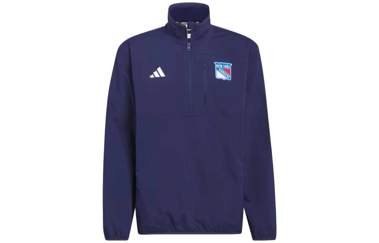 adidas Rangers Fleece Top Quarter-Zip Pullover Navy Retro Sweatshirt IP5835