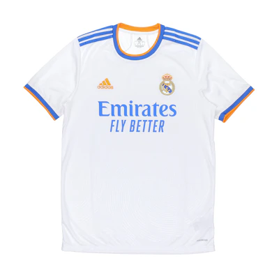 adidas Real Madrid 21/22 Home Jersey SW Fan Edition White Short Sleeve Soccer Shirt GQ1359
