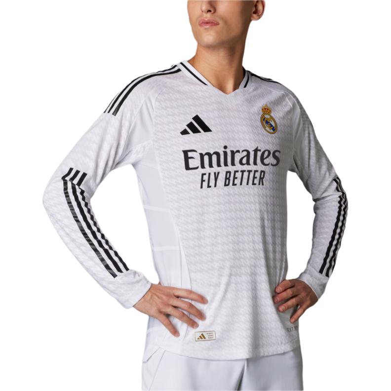 Shop adidas Real Madrid 24/25 Jersey Lengan Panjang Home Authentic Putih IT5204