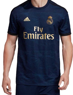 Adidas 皇家馬德里客場球迷球衣條紋上衣深藍色 FJ3151 Shop Adidas 皇家馬德里客場球迷球衣條紋上衣深藍色 FJ3151