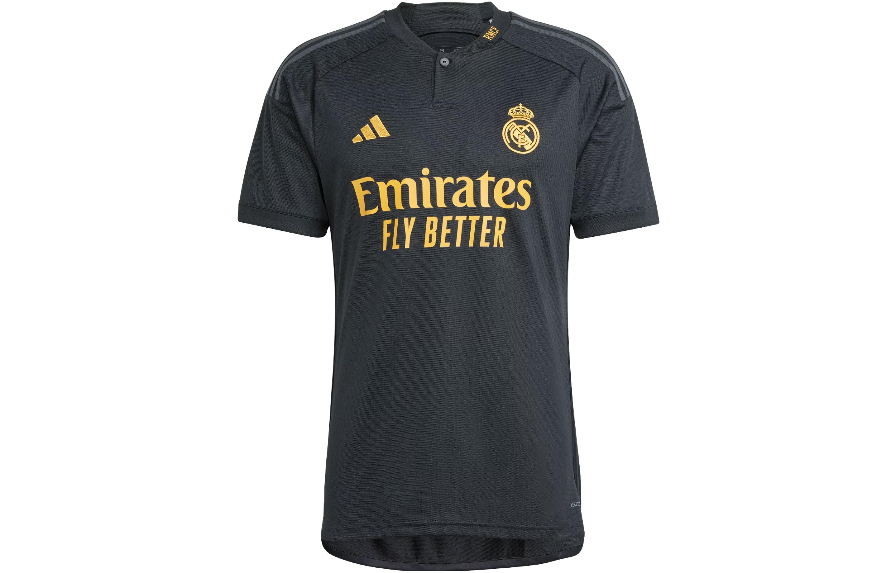 adidas Real Madrid Away Jersey Fan Edition Black Soccer Shirt. IN9846