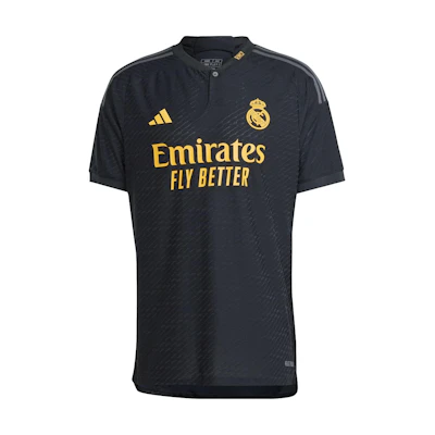 adidas Real Madrid Away Player Edition Black Soccer Jersey IQ4923