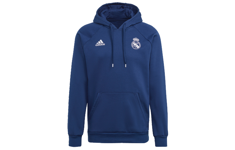 adidas Real Madrid Blue Pullover Hoodie Football Sweatshirt GL0048